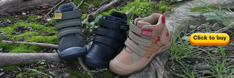 UOVO, recién llegado, zapatos escolares a media pantorrilla para niños, senderismo, moda deportiva, zapatillas informales para niños al aire libre, talla de zapatillas # 26-36