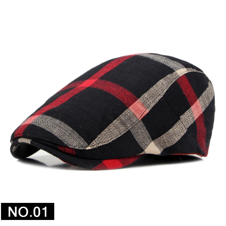 Boinas a cuadros de estilo clásico Englad para hombre y mujer, gorras deportivas informales Unisex, sombreros de algodón, Boina Casquette, gorra plana, gorra de pintor