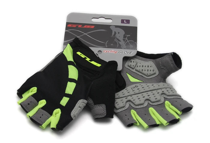 Guantes de ciclismo de resistencia GUB, guantes sin dedos para bicicleta, guantes de Gel Extra de dedo medio/corto de silicona, acolchado de ventilación de doble Gel