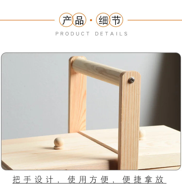 Caja de almacenamiento de costura de madera maciza, organizador multicapa, almacenamiento plegable portátil, solución de clasificación doméstica, diseño conveniente