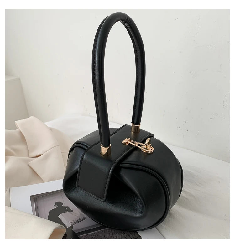 Bolso de mano con bola redonda para mujer, bolso de bolos de diseñador de marca, Mini bolsos de hombro de cuero PU, bolso de lujo para mujer, bolso para axila a la moda