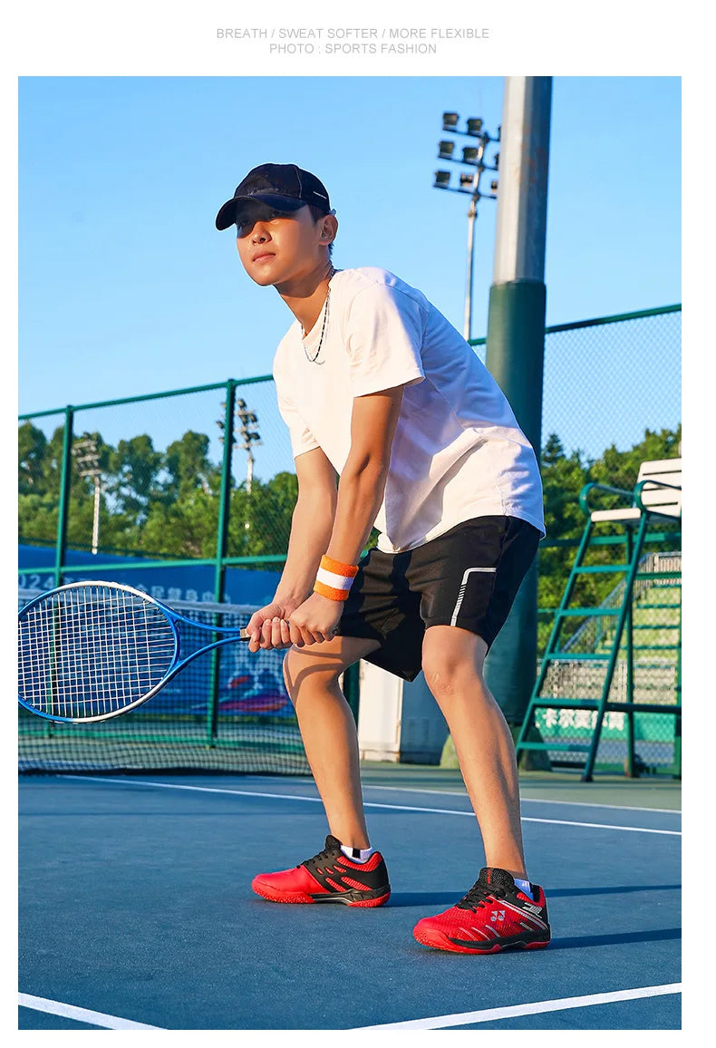 Men's Lightweight Summer Autumn Sports Padel Shoes Badminton Tennis Competition Sneakers Shock-Absorbing Features Mesh EVA