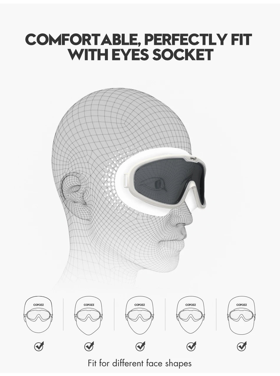 COPOZZ 2025 Gafas de natación antivaho Lente de forma completa Protección UV con marco grande de silicona Gafas de natación para hombres y mujeres