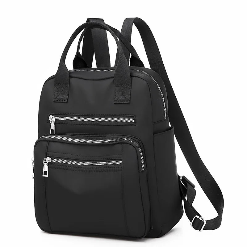 Mochila de viaje informal para mujer, bolsos de hombro Oxford impermeables, bolso de mano de gran capacidad, mochila negra, paquete escolar