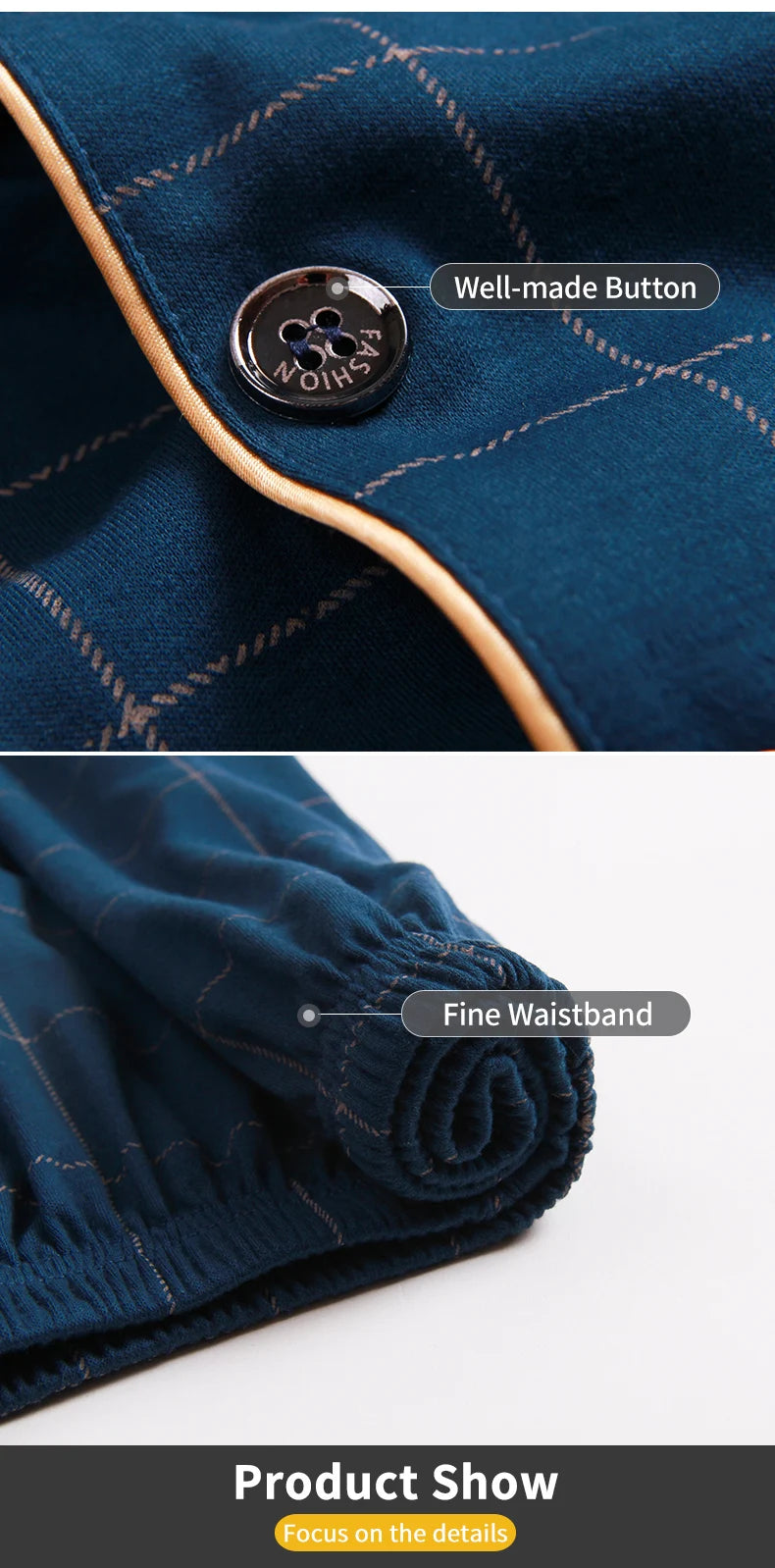 Pijamas de algodón 100% de Invierno para Hombre, ropa de dormir azul, Pijama cálido para Hombre, Pijamas de algodón para Hombre, Pijamas a cuadros de algodón de talla grande