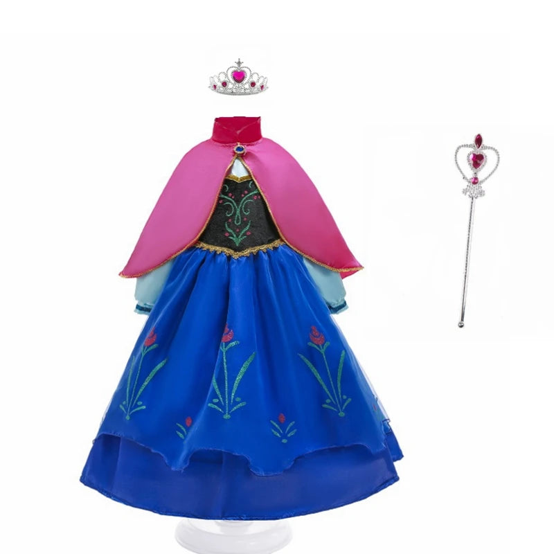 Disfraz de princesa Anna para niña, vestido de 2, 3, 4, 5, 6, 8, 10 años