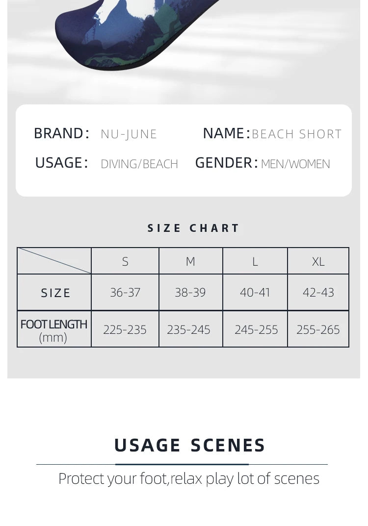 Nu-June Zapatos de agua para mujeres y hombres, zapatos descalzos de verano, calcetines acuáticos de secado rápido para playa, natación, snorkel, Yoga, ejercicio Aqua