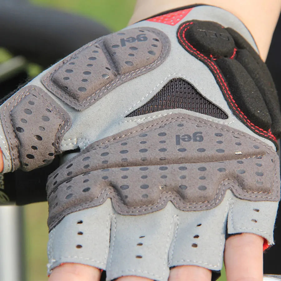 Guantes de ciclismo de resistencia GUB, guantes sin dedos para bicicleta, guantes de Gel Extra de dedo medio/corto de silicona, acolchado de ventilación de doble Gel