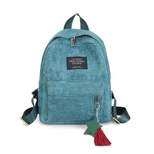 Mochilas Yogodlns para mujer, bolso de hombro de colegio con borla, mochila de pana, bolsas para cuaderno para niñas, mochila de estilo Preppy