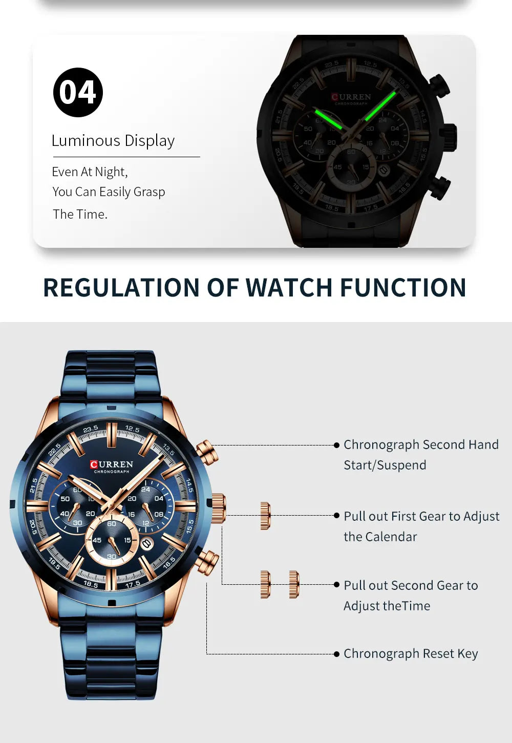 Reloj Masculino CURREN, relojes de moda novedosa para hombre, reloj de pulsera de lujo de marca superior, reloj de cuarzo, cronógrafo resistente al agua para hombre