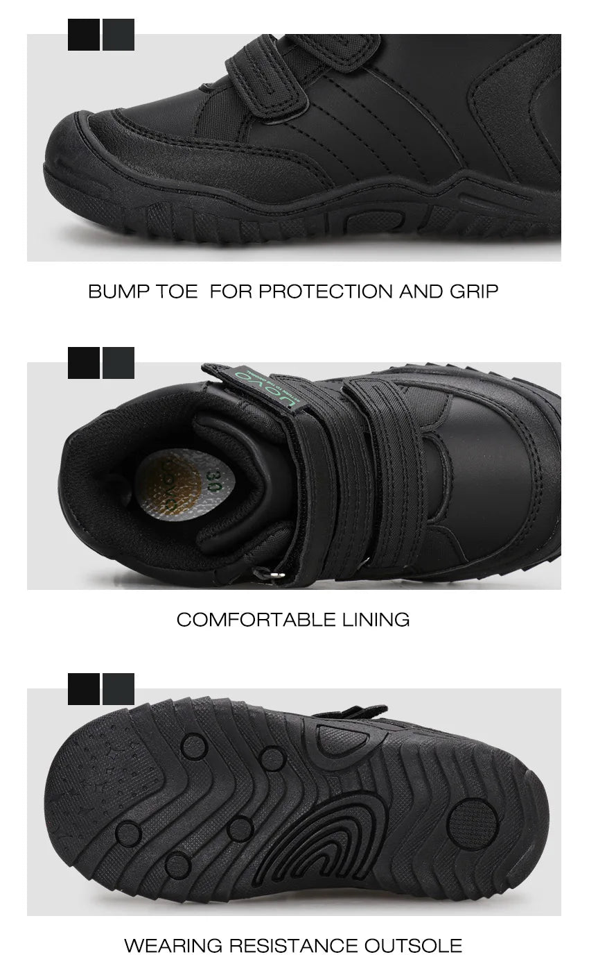 UOVO, recién llegado, zapatos escolares a media pantorrilla para niños, senderismo, moda deportiva, zapatillas informales para niños al aire libre, talla de zapatillas # 26-36