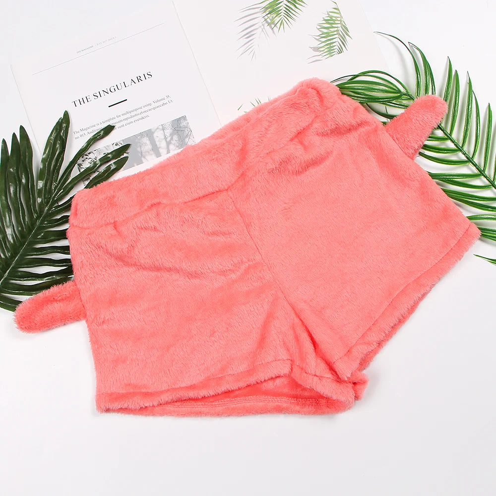 Pijamas de lana para Mujer, conjunto de Pijamas cálidos para otoño e invierno, lencería Sexy para Mujer, Pijama de gato, ropa de dormir para Mujer, ropa de casa