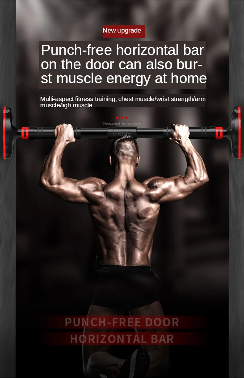 Barra Horizontal de puerta grande, barras de entrenamiento ajustables de acero para entrenamiento deportivo en casa, entrenamiento de brazo extraíble, barra para sentarse, equipo de Fitness