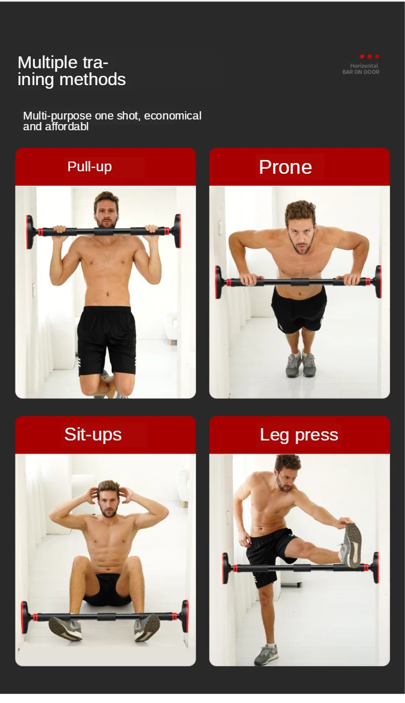 Barra Horizontal de puerta grande, barras de entrenamiento ajustables de acero para entrenamiento deportivo en casa, entrenamiento de brazo extraíble, barra para sentarse, equipo de Fitness