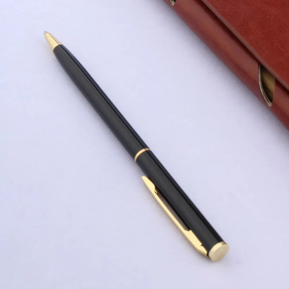 Calidad de lujo 006, bolígrafo clásico dorado de metal negro mate para estudiantes, bolígrafos de tinta de firma para hombres, papelería, suministros de oficina