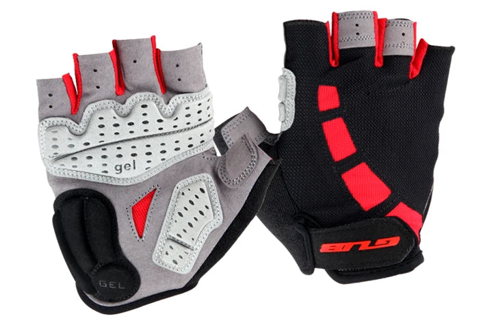 Guantes de ciclismo de resistencia GUB, guantes sin dedos para bicicleta, guantes de Gel Extra de dedo medio/corto de silicona, acolchado de ventilación de doble Gel