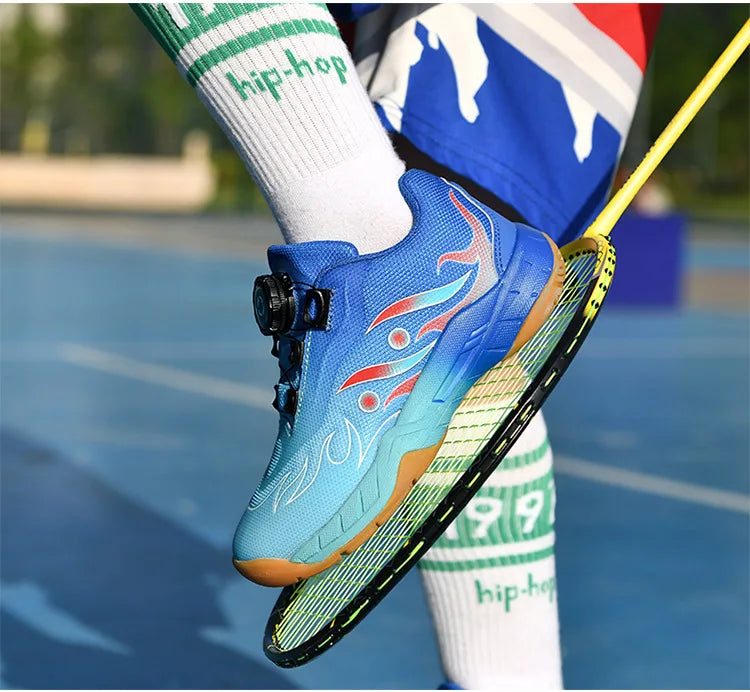 New Special Revolving Button Kids Trainer Padel Tennis Shoes Mesh Upper for Boys LEFUS