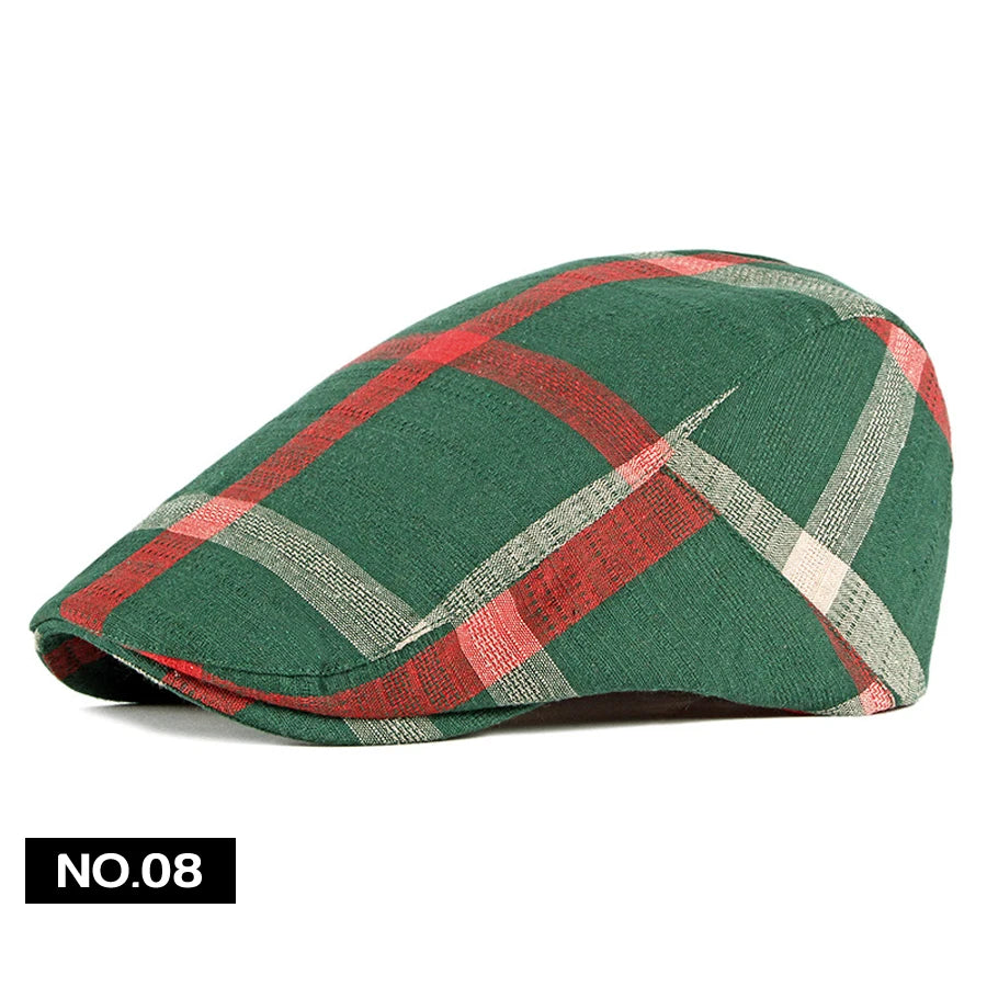 Boinas a cuadros de estilo clásico Englad para hombre y mujer, gorras deportivas informales Unisex, sombreros de algodón, Boina Casquette, gorra plana, gorra de pintor
