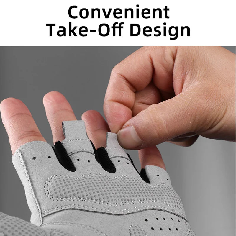 ROCKBROS Guantes de ciclismo Hombres Mujeres Guantes de medio dedo Guantes deportivos transpirables Guantes de bicicleta MTB