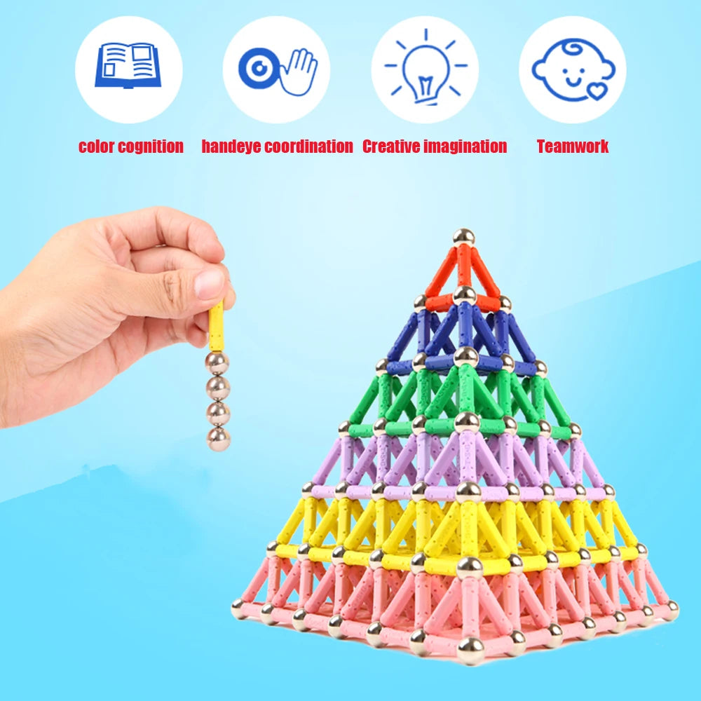 150-176 Uds palos magnéticos educativos para niños imanes Juguetes de bloques de construcción accesorios juguetes de construcción magnéticos de diseñador