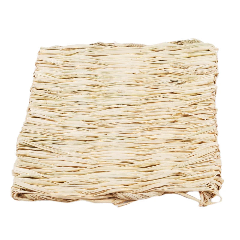 Estera de hierba de conejo para conejos, estera de heno tejida de animales pequeños, ropa de cama de paja Natural, estera de jaula de descanso para conejillo de indias, Chinchilla, hámster y rata