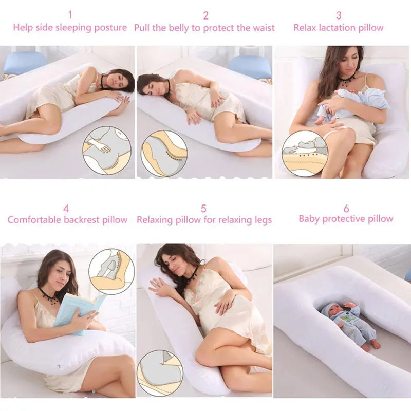 PANGDUBE-almohada de embarazo de 130x70cm, almohada de cintura para dormir para mujeres embarazadas, almohada de lactancia, cojín de lactancia para mujeres