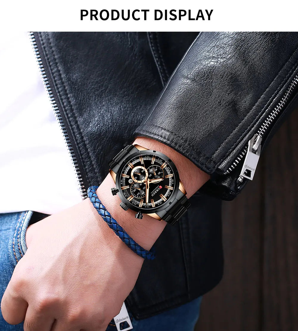 Reloj Masculino CURREN, relojes de moda novedosa para hombre, reloj de pulsera de lujo de marca superior, reloj de cuarzo, cronógrafo resistente al agua para hombre