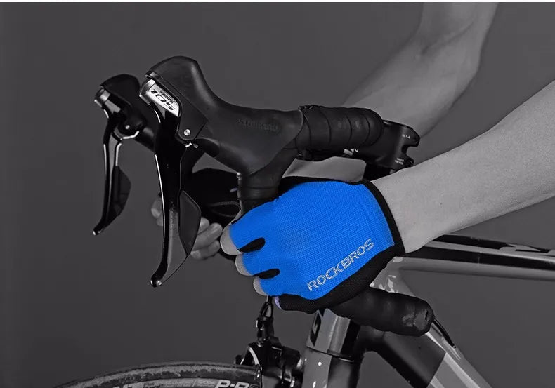 ROCKBROS Guantes de ciclismo Hombres Mujeres Guantes de medio dedo Guantes deportivos transpirables Guantes de bicicleta MTB
