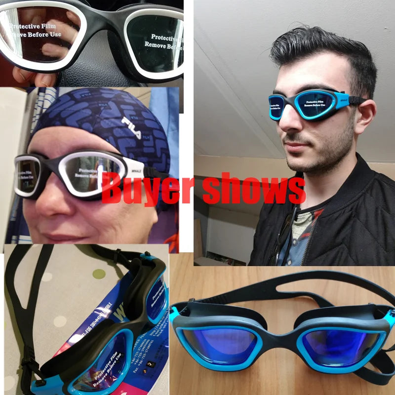 Gafas de natación profesionales antivaho para adultos, lentes de protección UV para hombres y mujeres, gafas de natación de silicona ajustables impermeables en la piscina