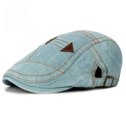 HT1195 moda Primavera Verano Jeans boina sombreros para hombres mujeres calidad Casual Unisex Denim boina gorra ajustada sol taxista gorra plana