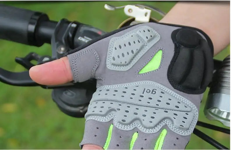 Guantes de ciclismo de resistencia GUB, guantes sin dedos para bicicleta, guantes de Gel Extra de dedo medio/corto de silicona, acolchado de ventilación de doble Gel
