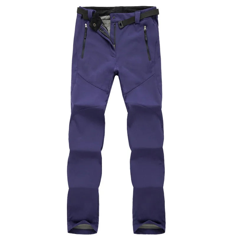NUONEKO-Pantalones deportivos para mujer, pantalón grueso de forro polar Softshell, para senderismo, senderismo y esquí, impermeable, Invierno Deportes al aire libre Camping Escalada Senderismo Pesca Esquí Impermeable
