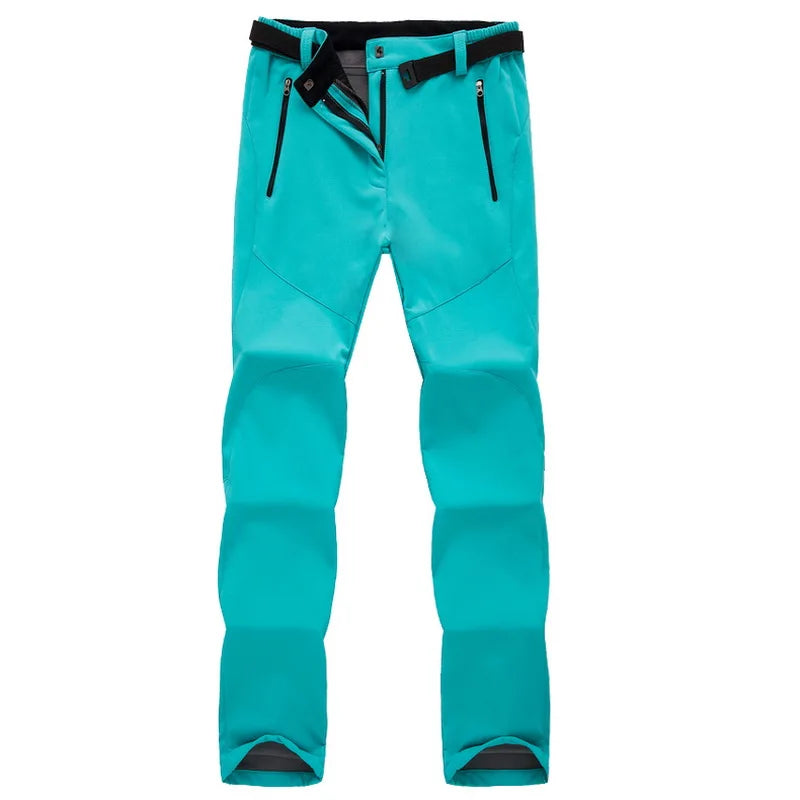 NUONEKO-Pantalones deportivos para mujer, pantalón grueso de forro polar Softshell, para senderismo, senderismo y esquí, impermeable, Invierno Deportes al aire libre Camping Escalada Senderismo Pesca Esquí Impermeable