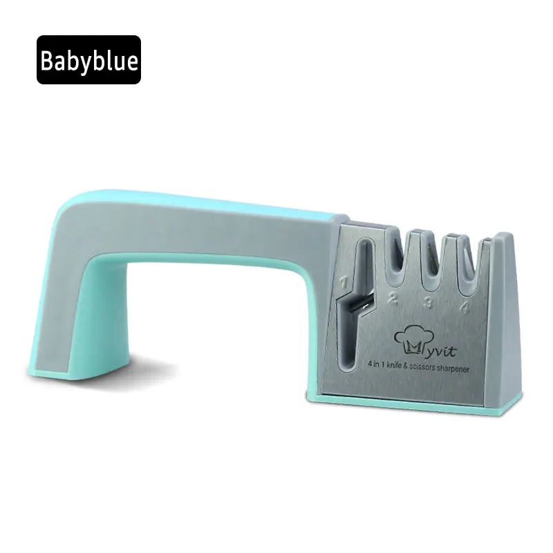 Afilador de cuchillos 4 en 1 con revestimiento de diamante y varilla fina, tijeras, sistema de afilado, cuchillas de acero inoxidable