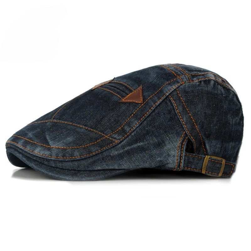 HT1195 moda Primavera Verano Jeans boina sombreros para hombres mujeres calidad Casual Unisex Denim boina gorra ajustada sol taxista gorra plana