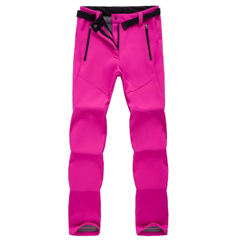 NUONEKO-Pantalones deportivos para mujer, pantalón grueso de forro polar Softshell, para senderismo, senderismo y esquí, impermeable, Invierno Deportes al aire libre Camping Escalada Senderismo Pesca Esquí Impermeable