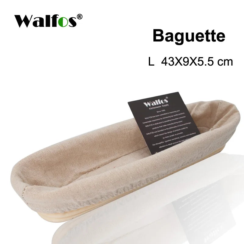 WALFOS-cesta de mimbre de fermentación de ratán Natural, cesta de masa, Baguette, cesta de pan francés, cestas de fermentación de masa, Banneton Molde de cesta de fermentación de pan