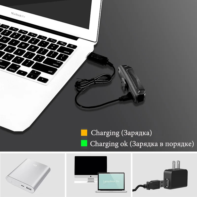 Luz trasera resistente al agua para bicicleta ROCKBROS luz trasera LED USB recargable de seguridad luz trasera para bicicleta