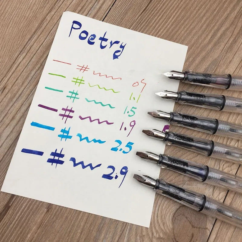 Alta calidad pico de pato gótico arte paralelo flor arte corporal punta plana vinilo tibetano árabe pluma estilográfica papelería suministros de oficina