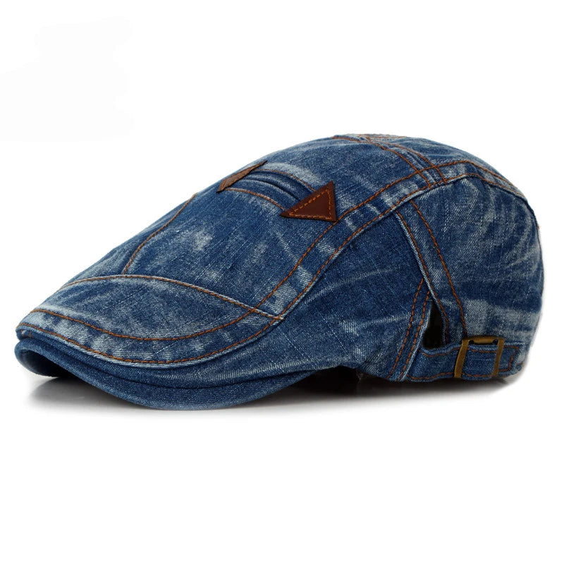 HT1195 moda Primavera Verano Jeans boina sombreros para hombres mujeres calidad Casual Unisex Denim boina gorra ajustada sol taxista gorra plana