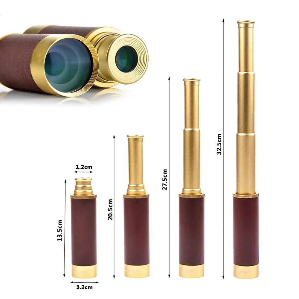 Piratas del Caribe 25x30 Telescopio Monocular Óptica Spyglass Náutico Latón Marítimo Camping al aire libre Genuino