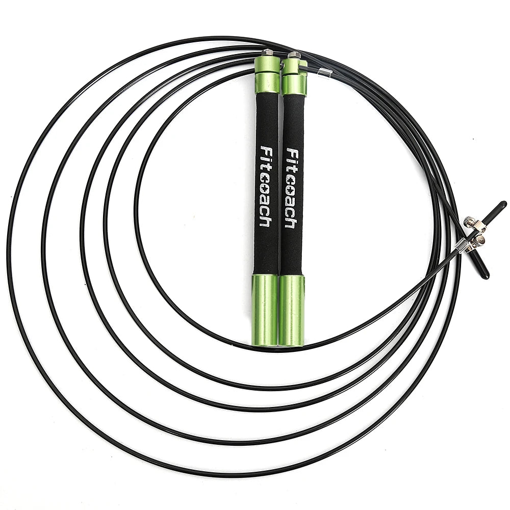 Cuerda para saltar de velocidad, rodamiento de bolas, mango de Metal, saltar deportivo, Cable de acero inoxidable, equipo de Fitness Crossfit