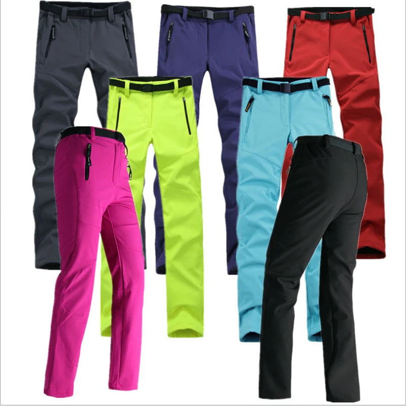 NUONEKO-Pantalones deportivos para mujer, pantalón grueso de forro polar Softshell, para senderismo, senderismo y esquí, impermeable, Invierno Deportes al aire libre Camping Escalada Senderismo Pesca Esquí Impermeable