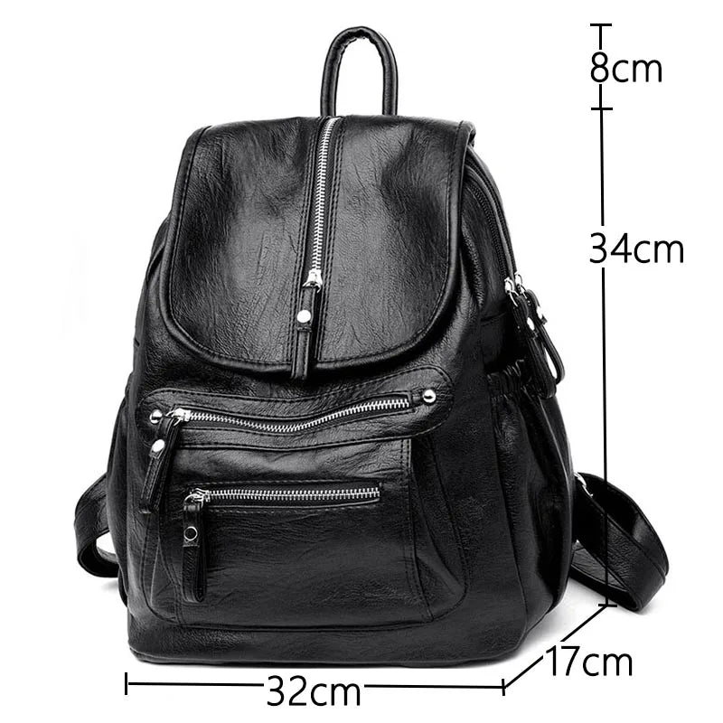 Mochilas de cuero de alta calidad para mujer, bolso de hombro femenino Vintage, mochila de viaje para mujer, Mochilas escolares para niñas