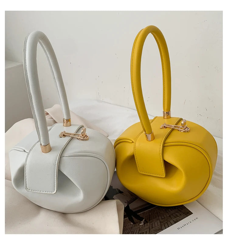 Bolso de mano con bola redonda para mujer, bolso de bolos de diseñador de marca, Mini bolsos de hombro de cuero PU, bolso de lujo para mujer, bolso para axila a la moda
