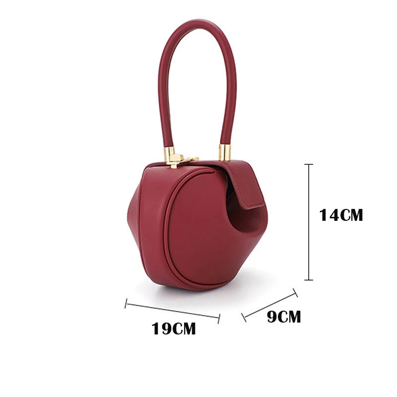 Bolso de mano con bola redonda para mujer, bolso de bolos de diseñador de marca, Mini bolsos de hombro de cuero PU, bolso de lujo para mujer, bolso para axila a la moda