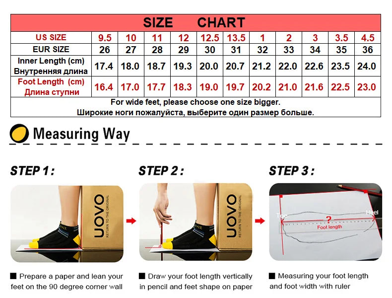 UOVO, recién llegado, zapatos escolares a media pantorrilla para niños, senderismo, moda deportiva, zapatillas informales para niños al aire libre, talla de zapatillas # 26-36