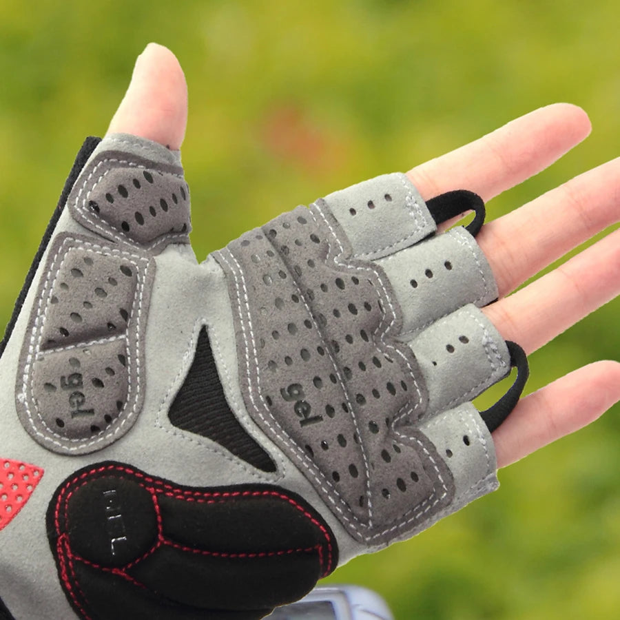Guantes de ciclismo de resistencia GUB, guantes sin dedos para bicicleta, guantes de Gel Extra de dedo medio/corto de silicona, acolchado de ventilación de doble Gel
