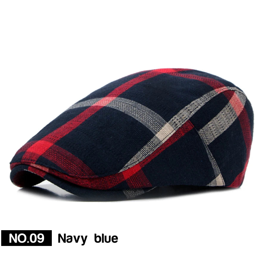 Boinas a cuadros de estilo clásico Englad para hombre y mujer, gorras deportivas informales Unisex, sombreros de algodón, Boina Casquette, gorra plana, gorra de pintor