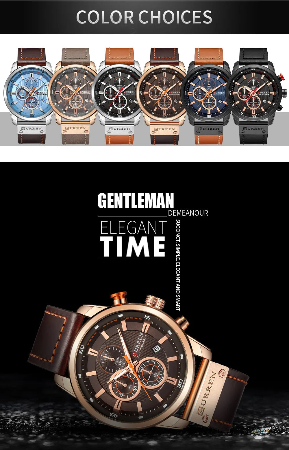 Relojes CURREN de cuarzo con fecha a la moda para hombre, relojes de marca superior de lujo para hombre, cronógrafo deportivo, reloj de pulsera para hombre, reloj Hodinky Masculino